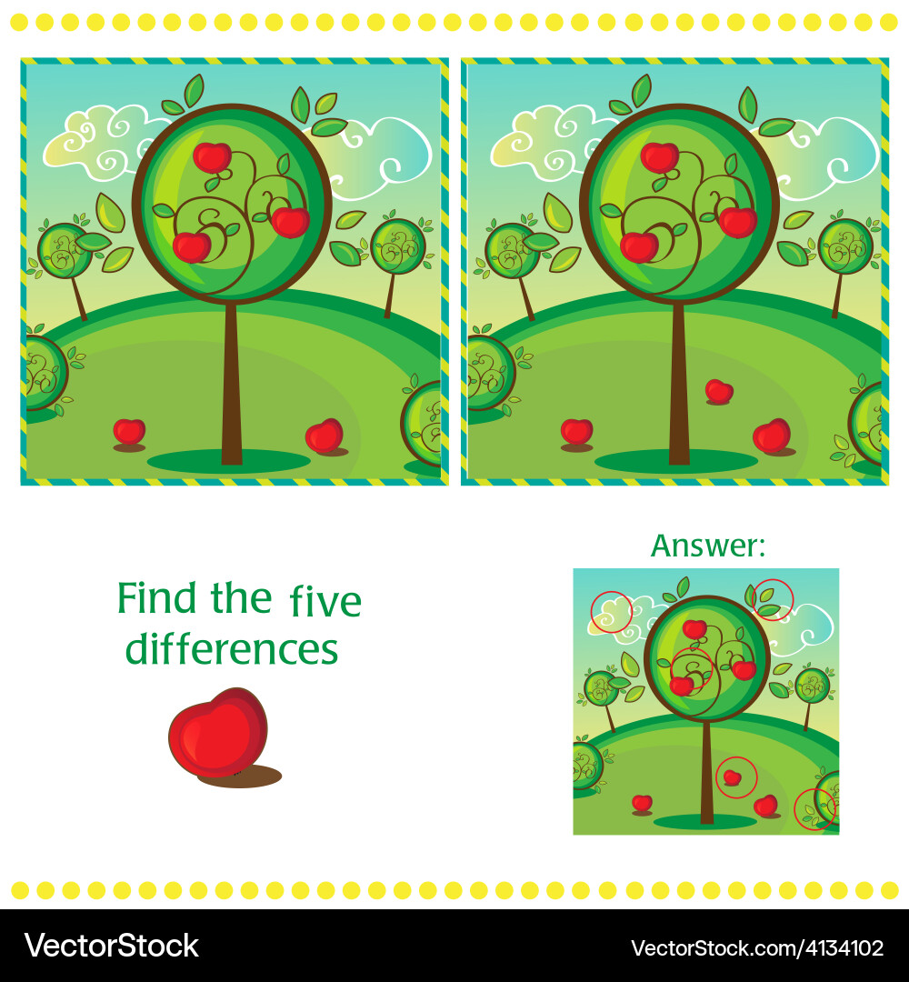 Find differences between the two images Vector Image