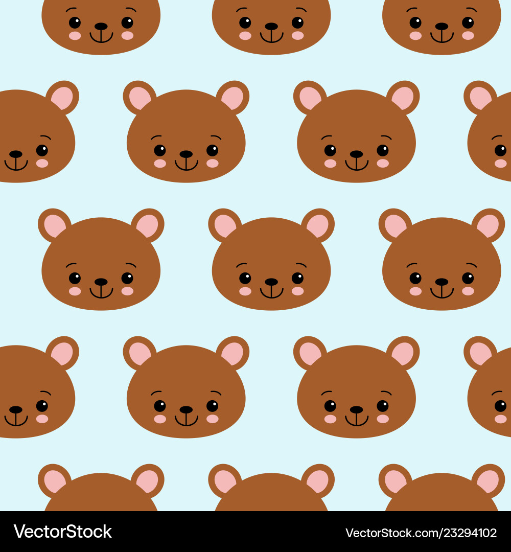 Fun seamless pattern texture design bears Vector Image