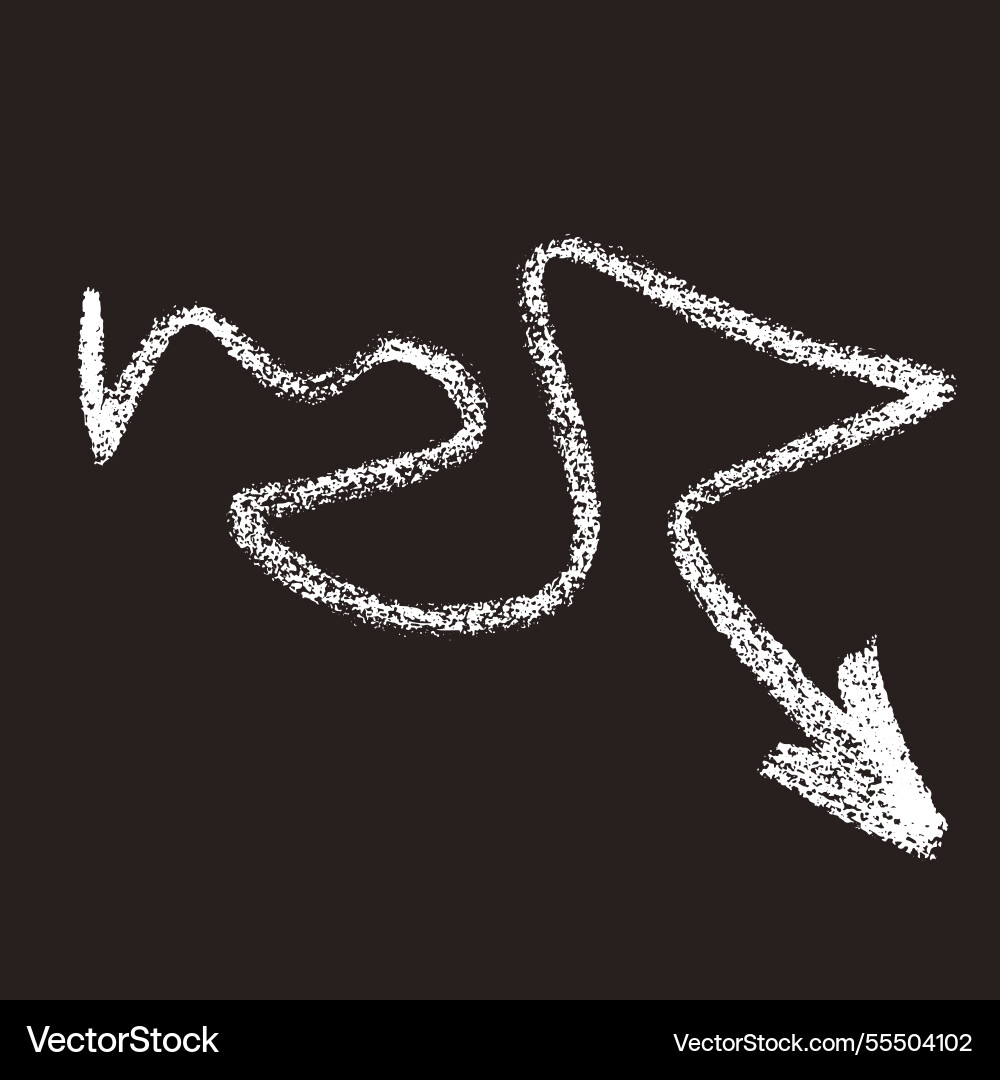 Hand drawn chalk freehand arrow on chalkboard Vector Image