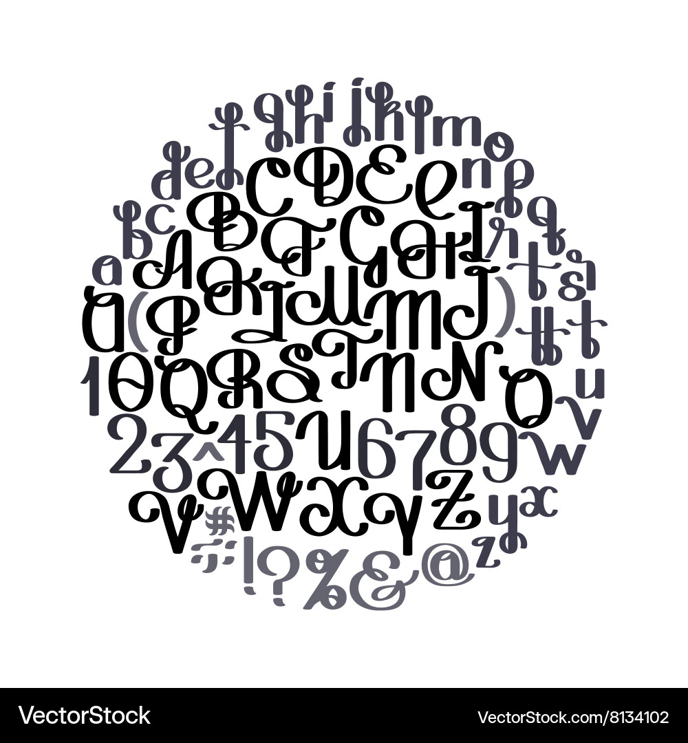 Handwritten calligraphic script vector image