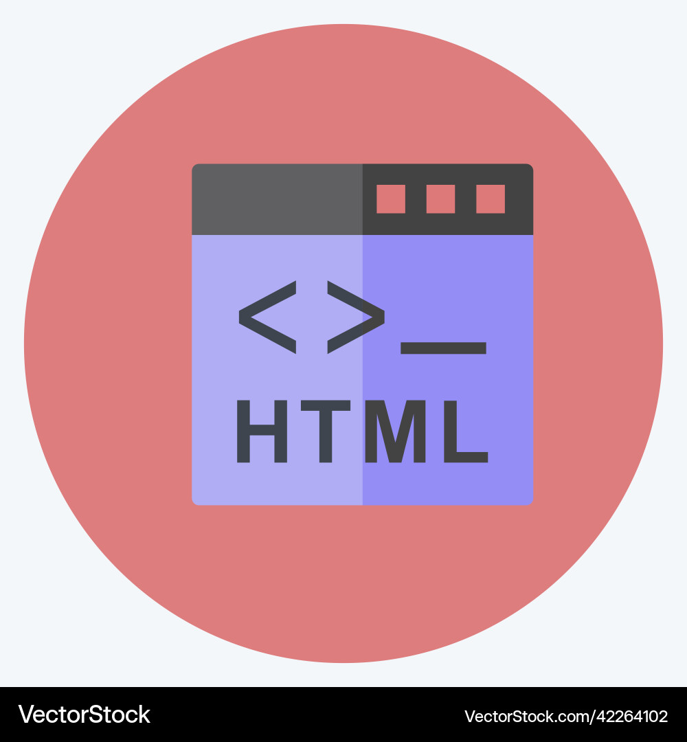 Icon html suitable for programming symbol flat Icon html suitable for programming symbol flat vector image