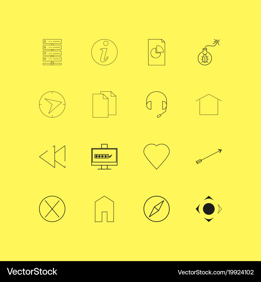 Internet of things linear icon set simple outline vector image