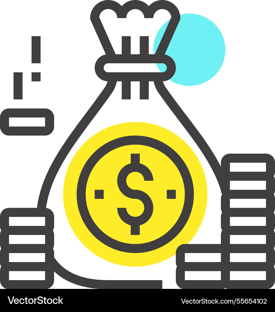 Investment flat line web icon concept Vector Image