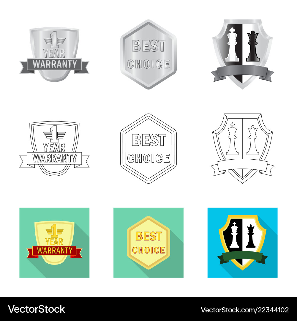 Isolated object of emblem and badge logo set Isolated object of emblem and badge logo set vector image