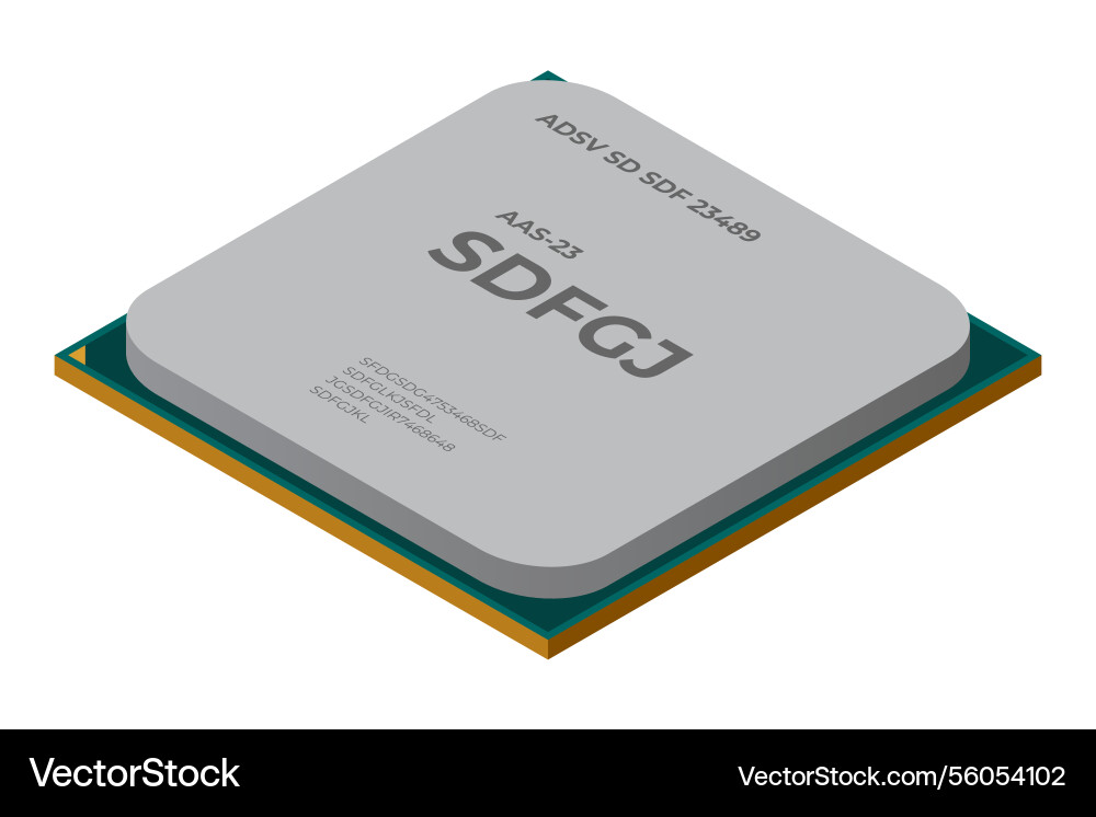 Isometric processor central processing unit Isometric processor central processing unit vector image