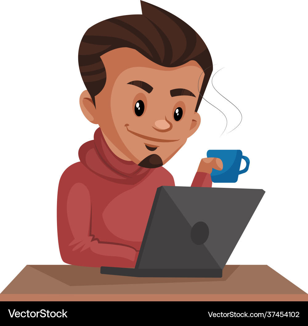 Junge Grafiker Cartoon Junge Grafiker Cartoon vektorbild