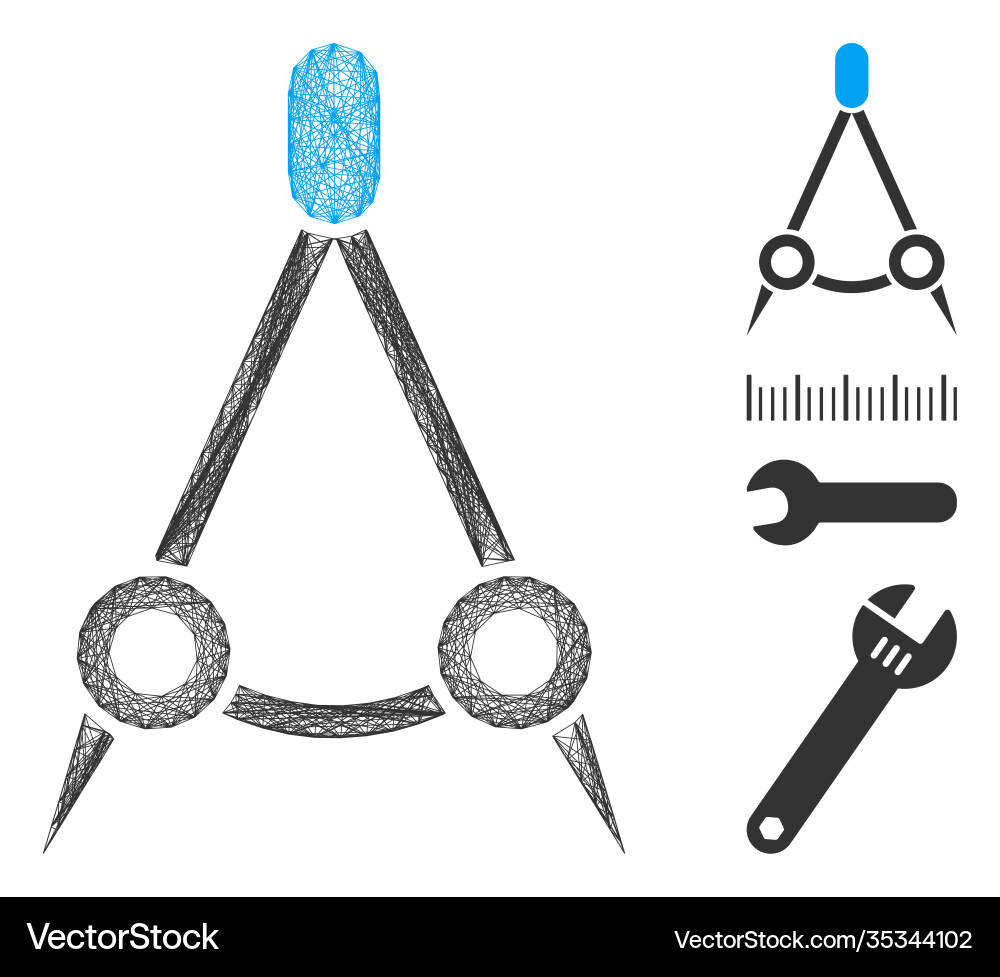 Linear compasses mesh Vector Image