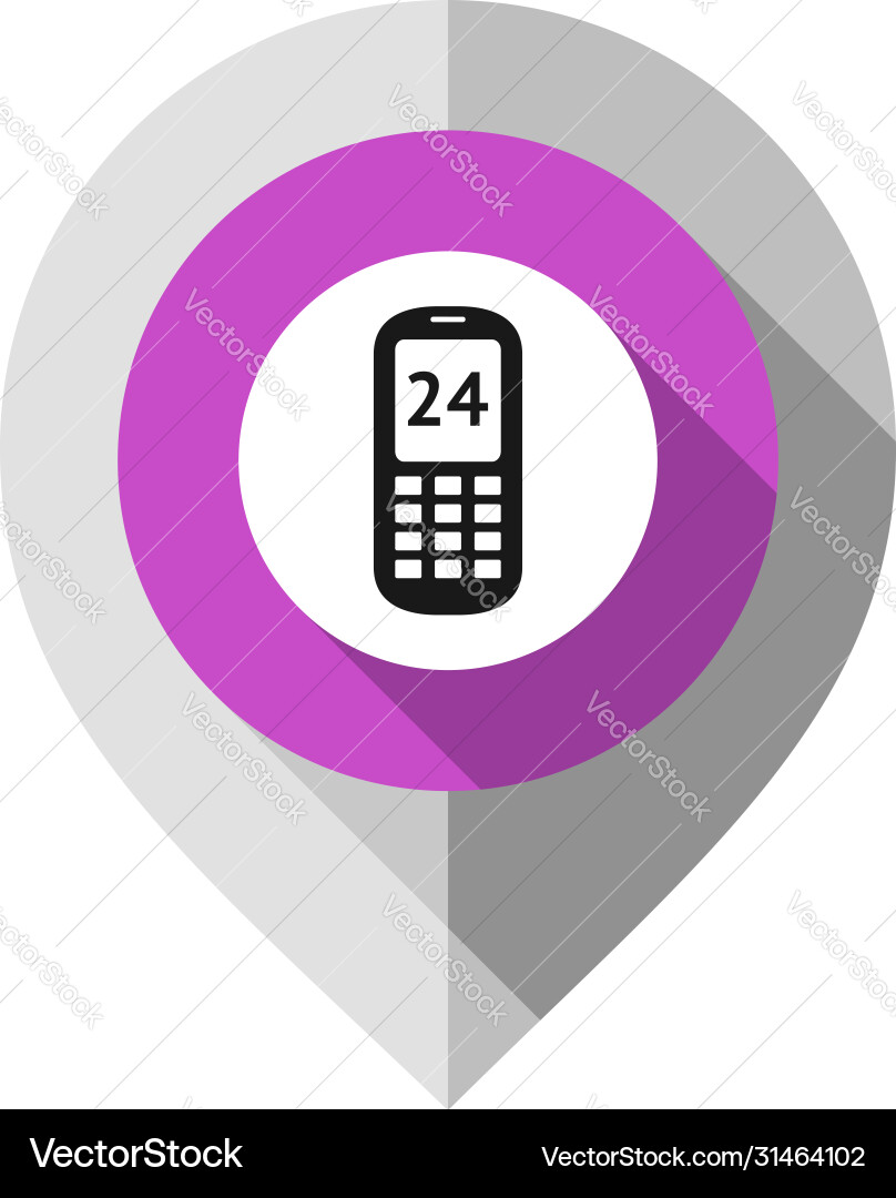 Map pin phone symbol gps pointer folded from gray Map pin phone symbol gps pointer folded from gray Vector Image