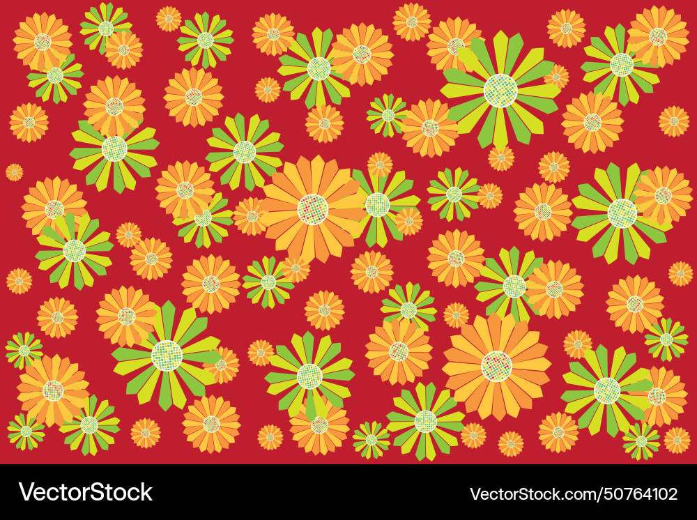 Pattern of abstract flower on red background Pattern of abstract flower on red background vector image