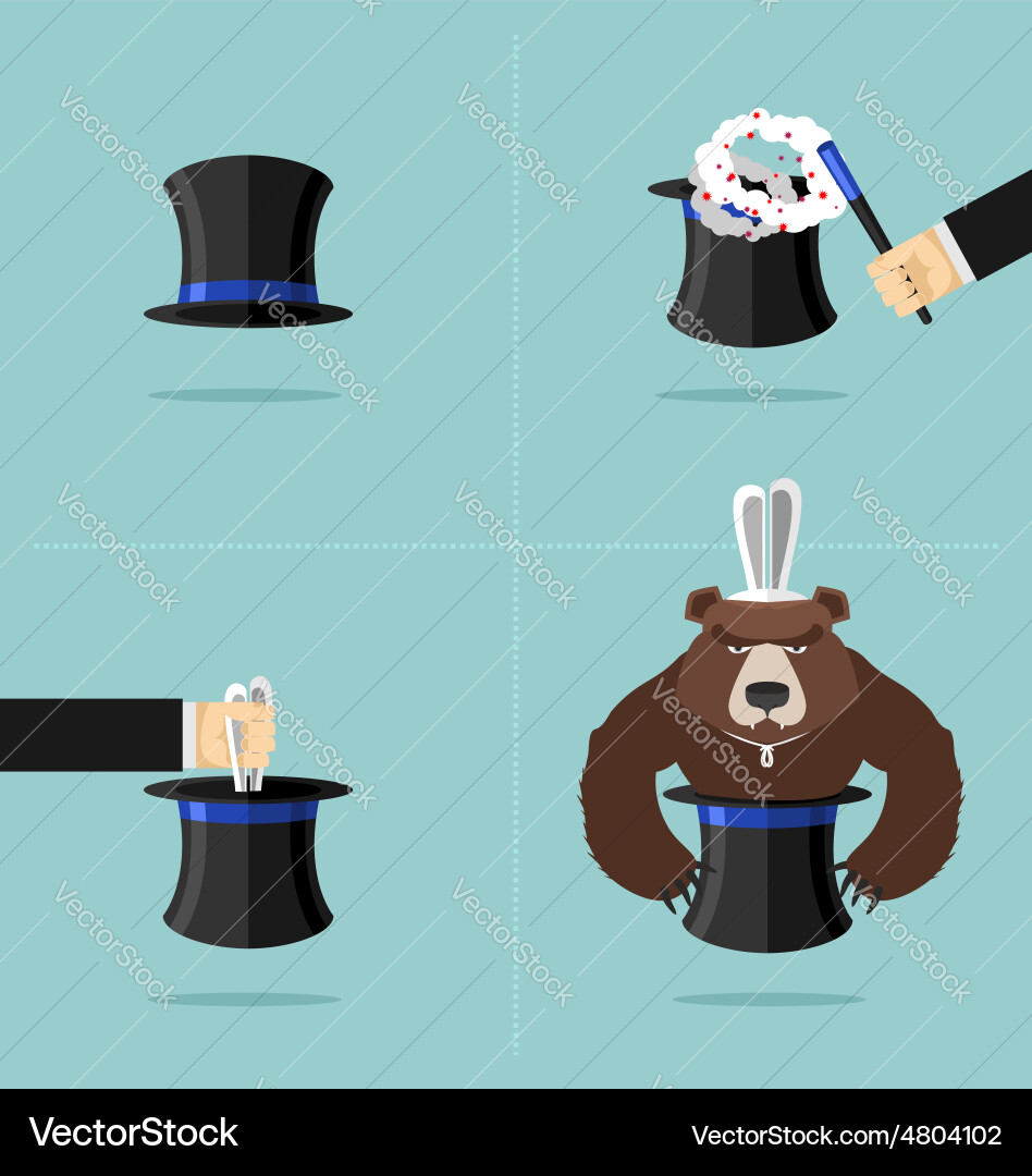 Sequence of a magic trick instead rabbit out vector image