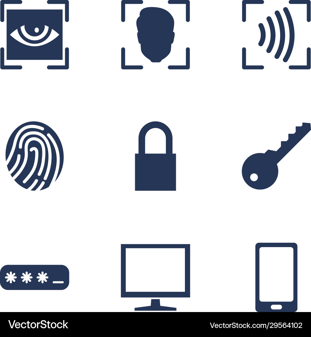 Set cyber security icons Set cyber security icons vector image