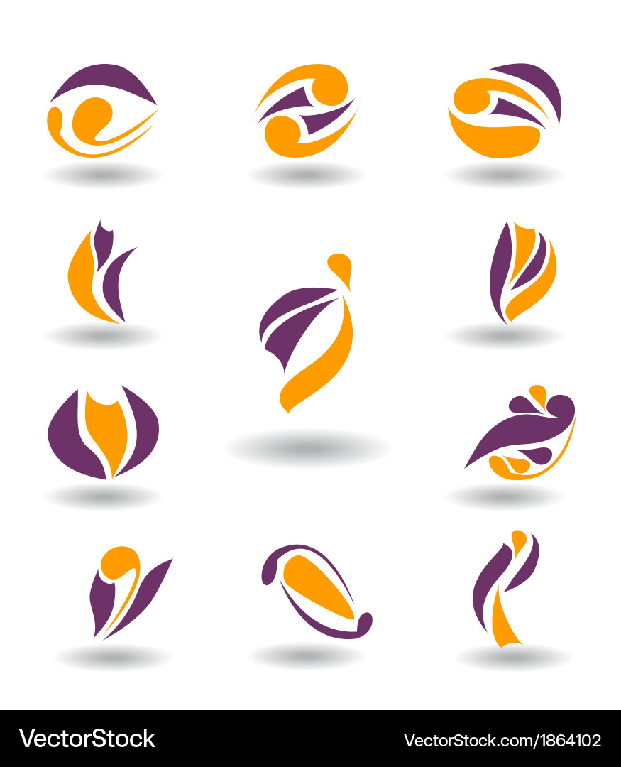 Set of abstract design element Vector Image