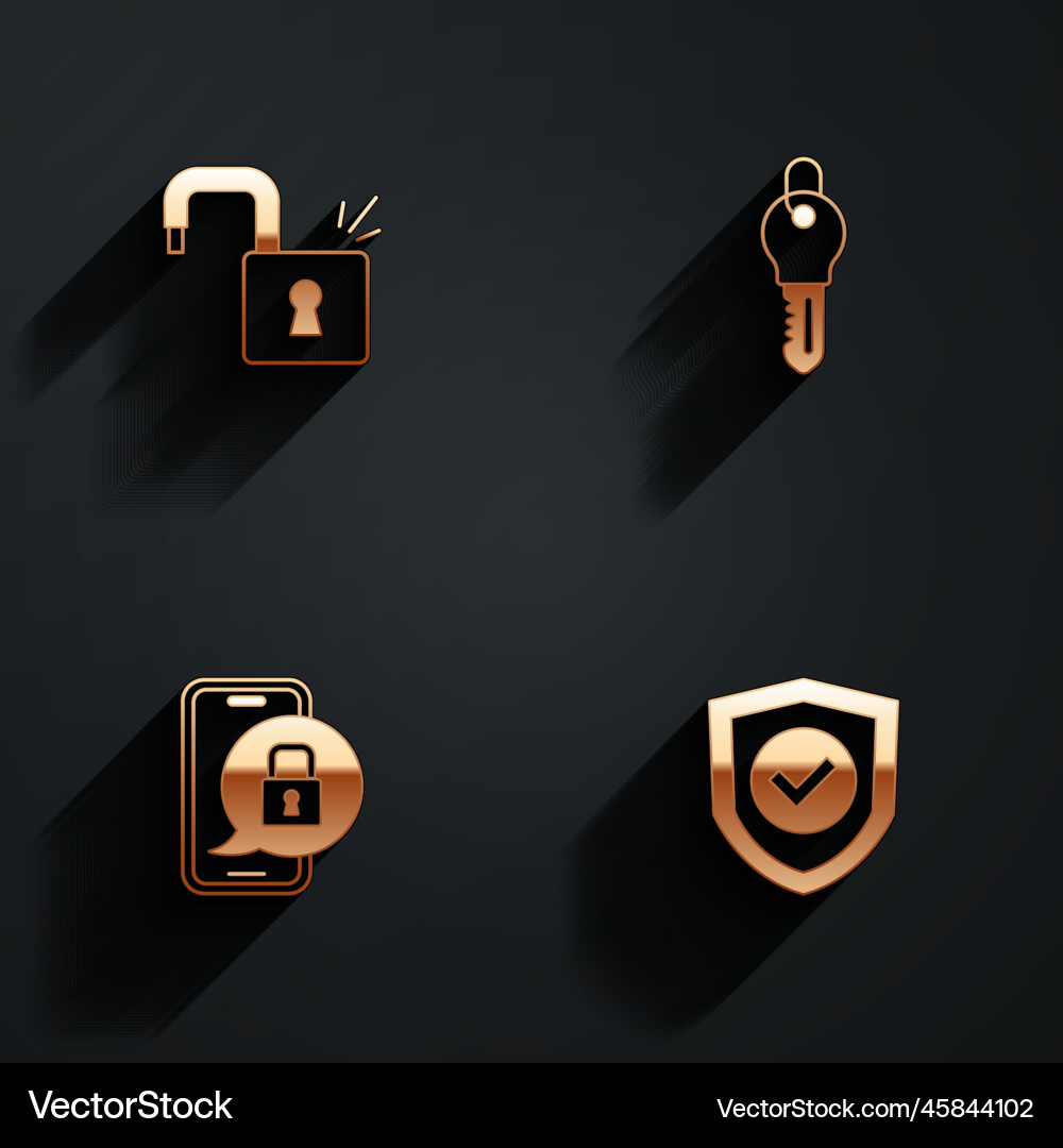 Set open padlock key mobile with closed Set open padlock key mobile with closed vector image