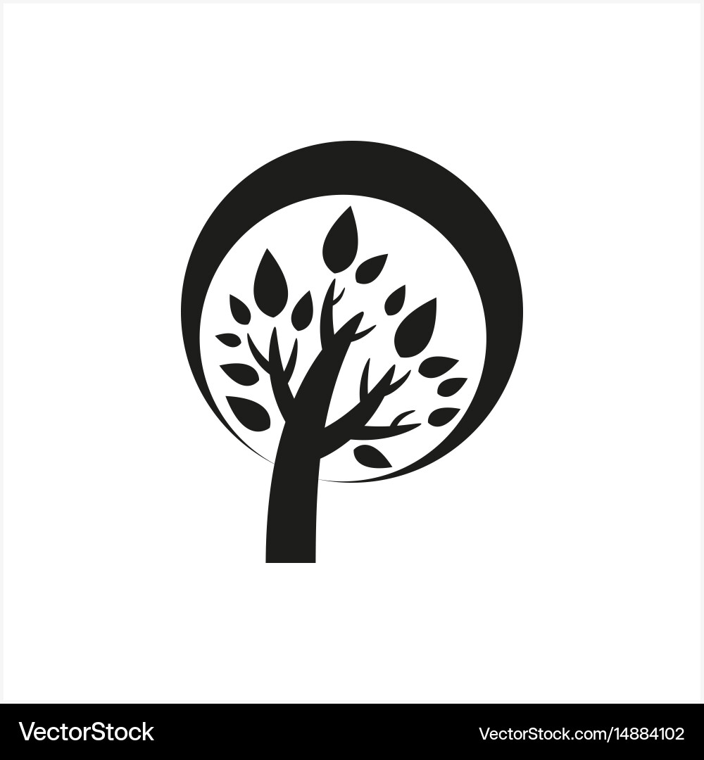Simple minimal black tree icon symbol style Vector Image