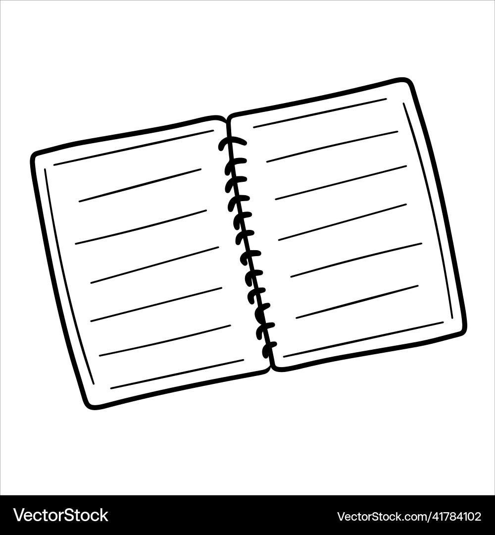 Sketch of notebook with blank sheet vector image