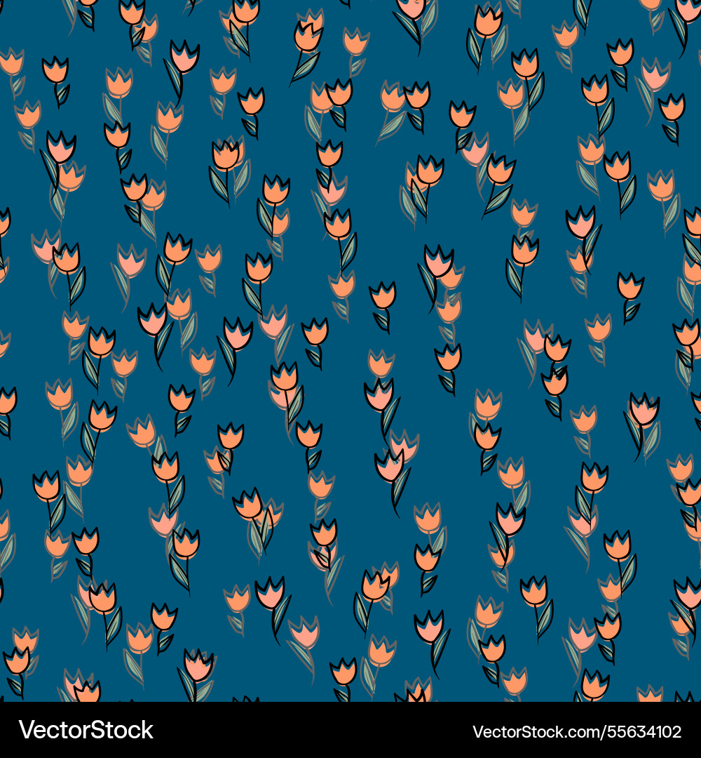 Spring colorful with tulips Spring colorful with tulips vector image