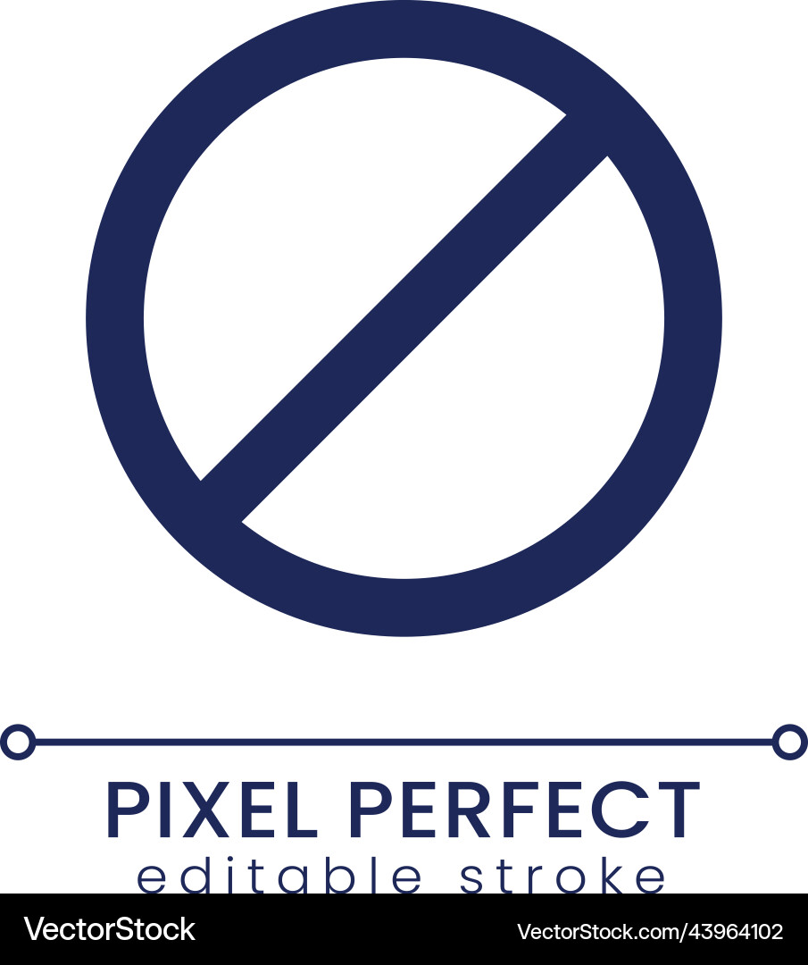 Stop sign pixel perfect linear ui icon Stop sign pixel perfect linear ui icon Vector Image