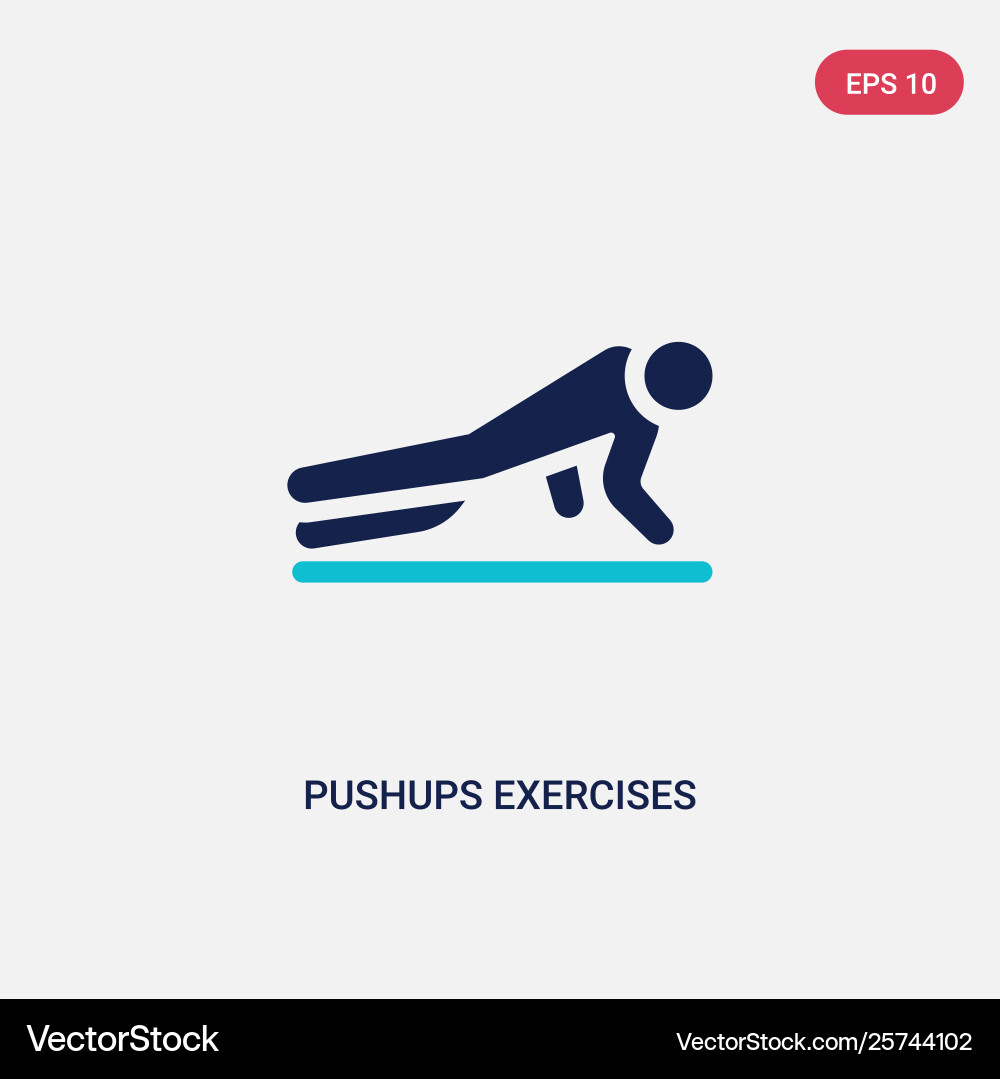 Two color pushups exercises icon from gym Two color pushups exercises icon from gym vector image