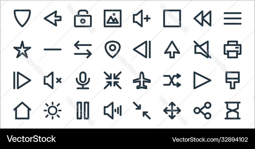 User interface line icons linear set quality Vector Image