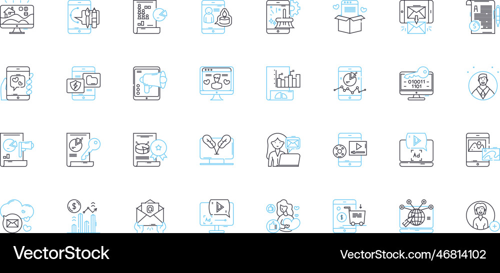 Web-Technologie lineare Icons setzen html css Web-Technologie lineare Icons setzen html css vektorbild