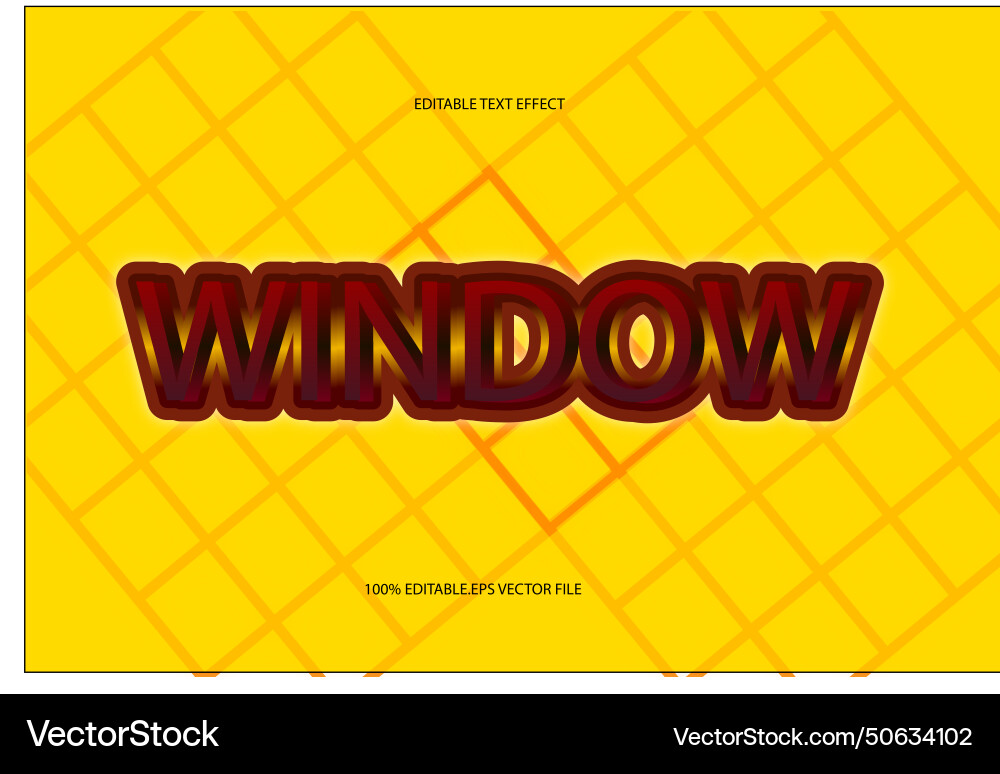 Window editable text effect emboss gradient style Vector Image