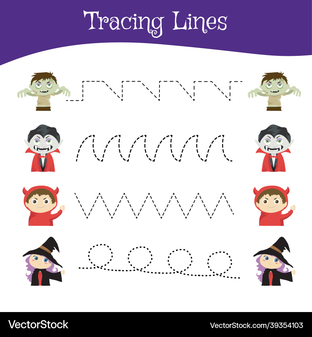 11 tracing lines vector image