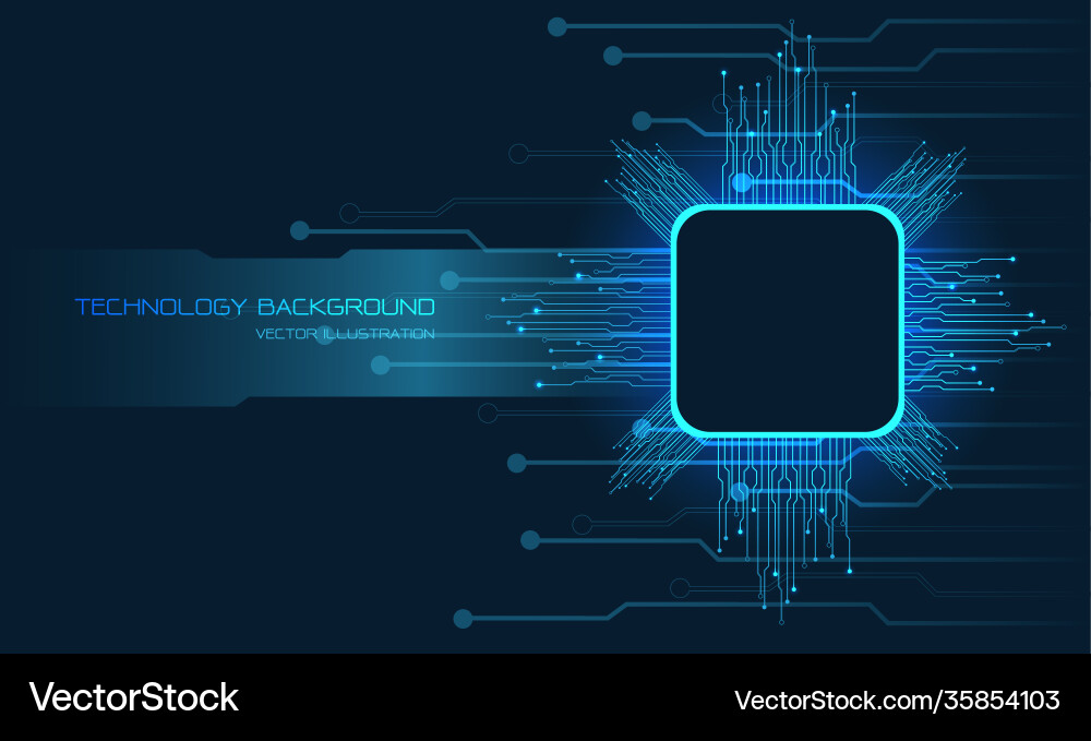 Abstract blue technology cyber circuit computer vector image