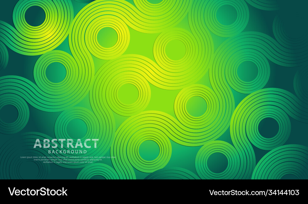 Abstract wave lines and round shapes background vector image
