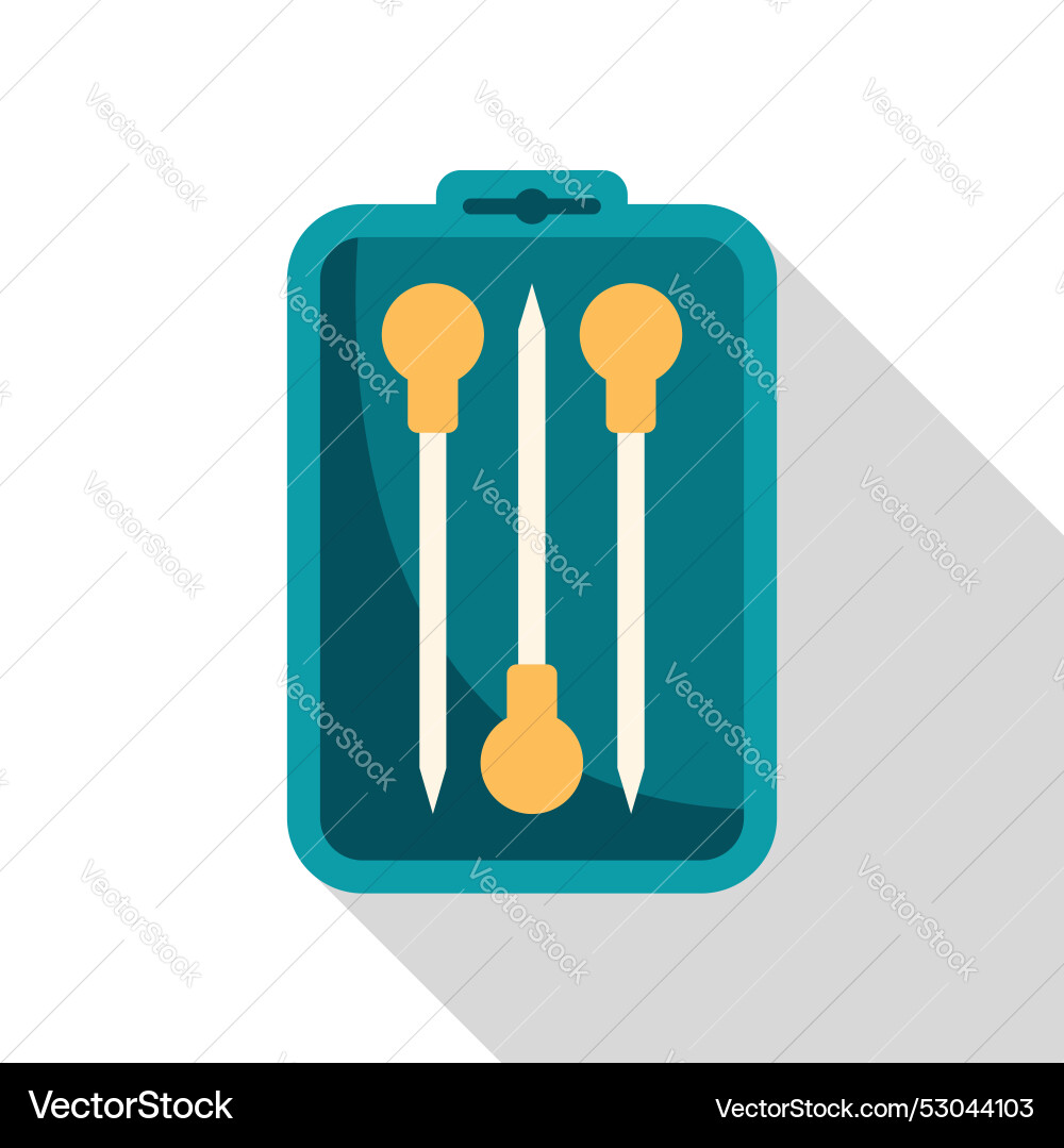 Awl set for leather working in box with long Vector Image