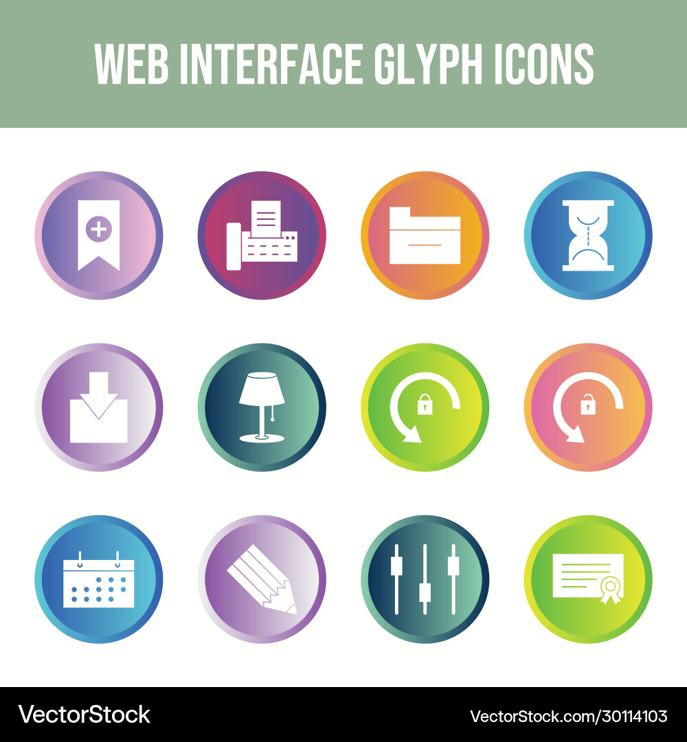 Beautiful web interface icon set Vector Image