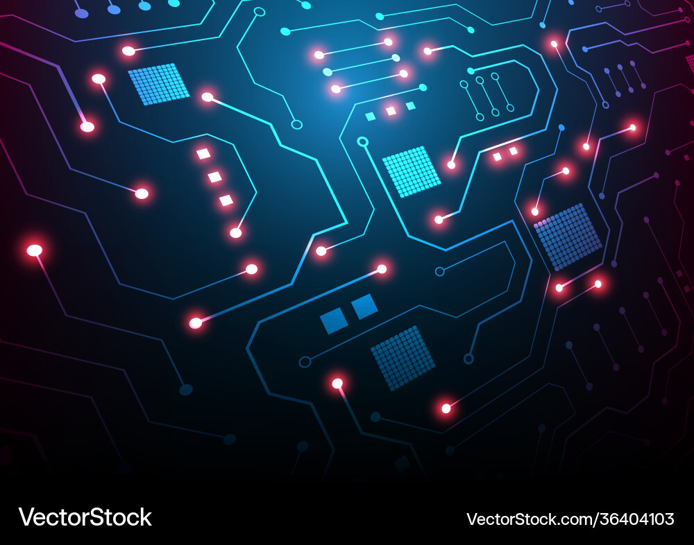 Circuit technology background with hi-tech Circuit technology background with hi-tech vector image