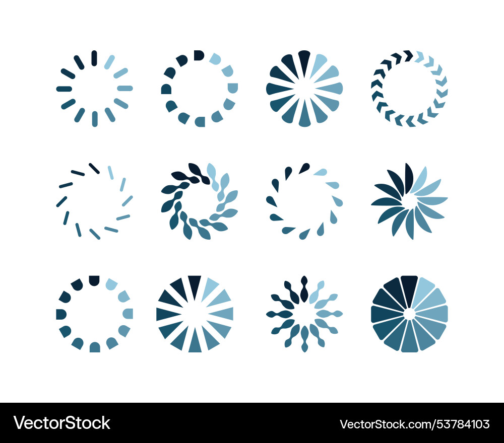 Collection loading bar status icon set of loaded Collection loading bar status icon set of loaded Vector Image