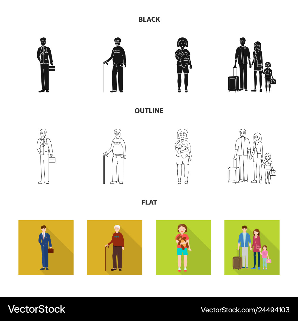 Design of character and avatar logo set Design of character and avatar logo set vector image