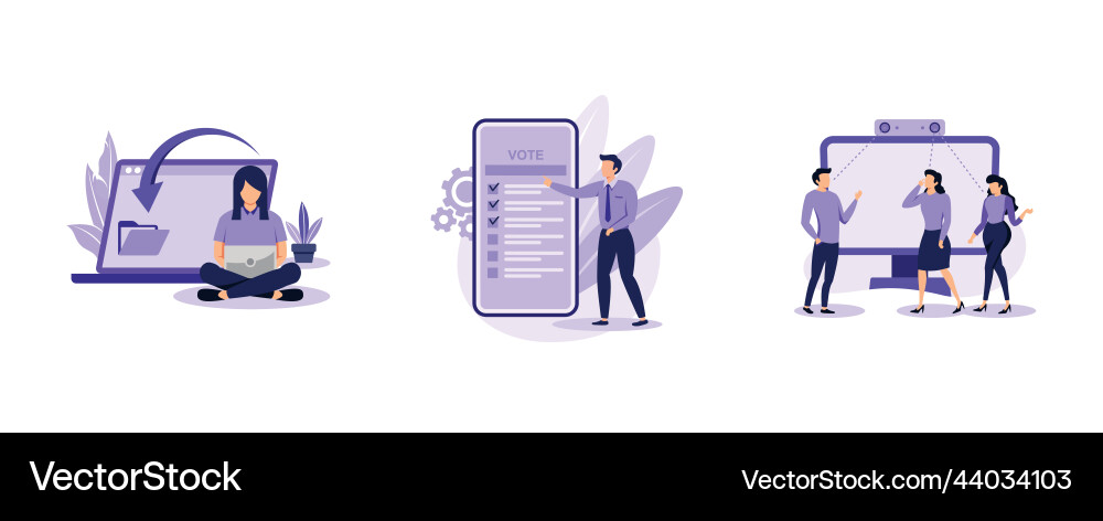 Digital Transformation & Voting vector image