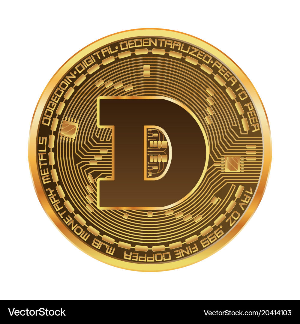 Dogecoin Golden Coin Symbol – Royalty-Free Vector | VectorStock