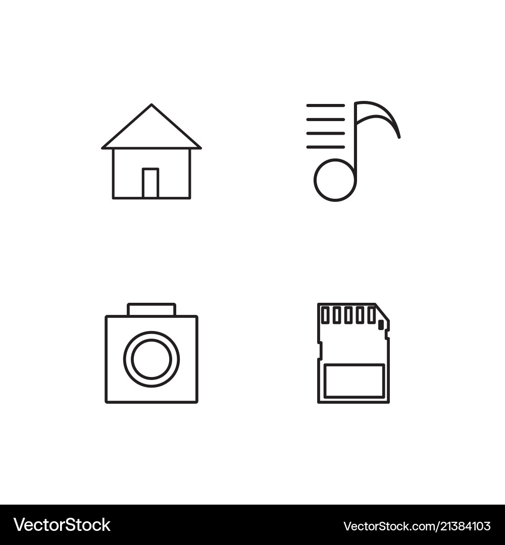 Electrical devices linear icons set simple vector image