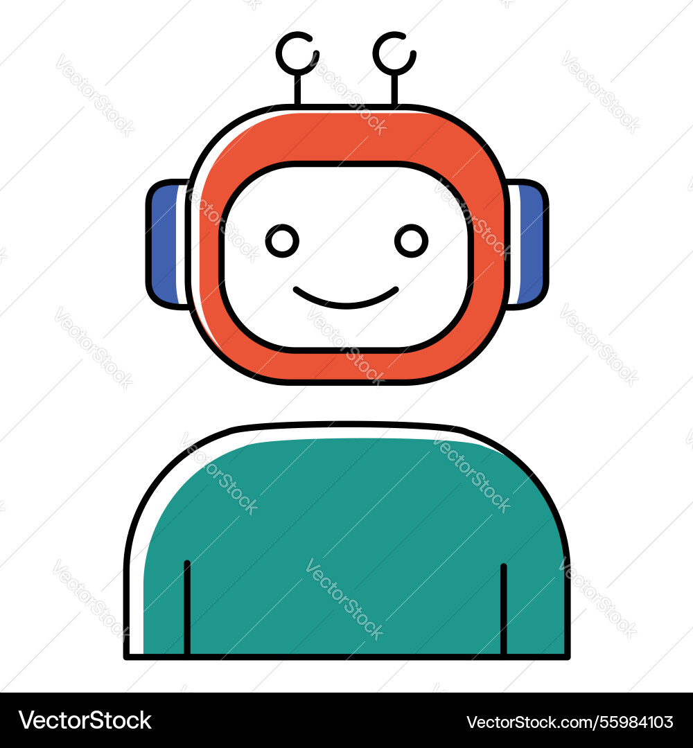 Futuristic ai and robotics icon design vector image