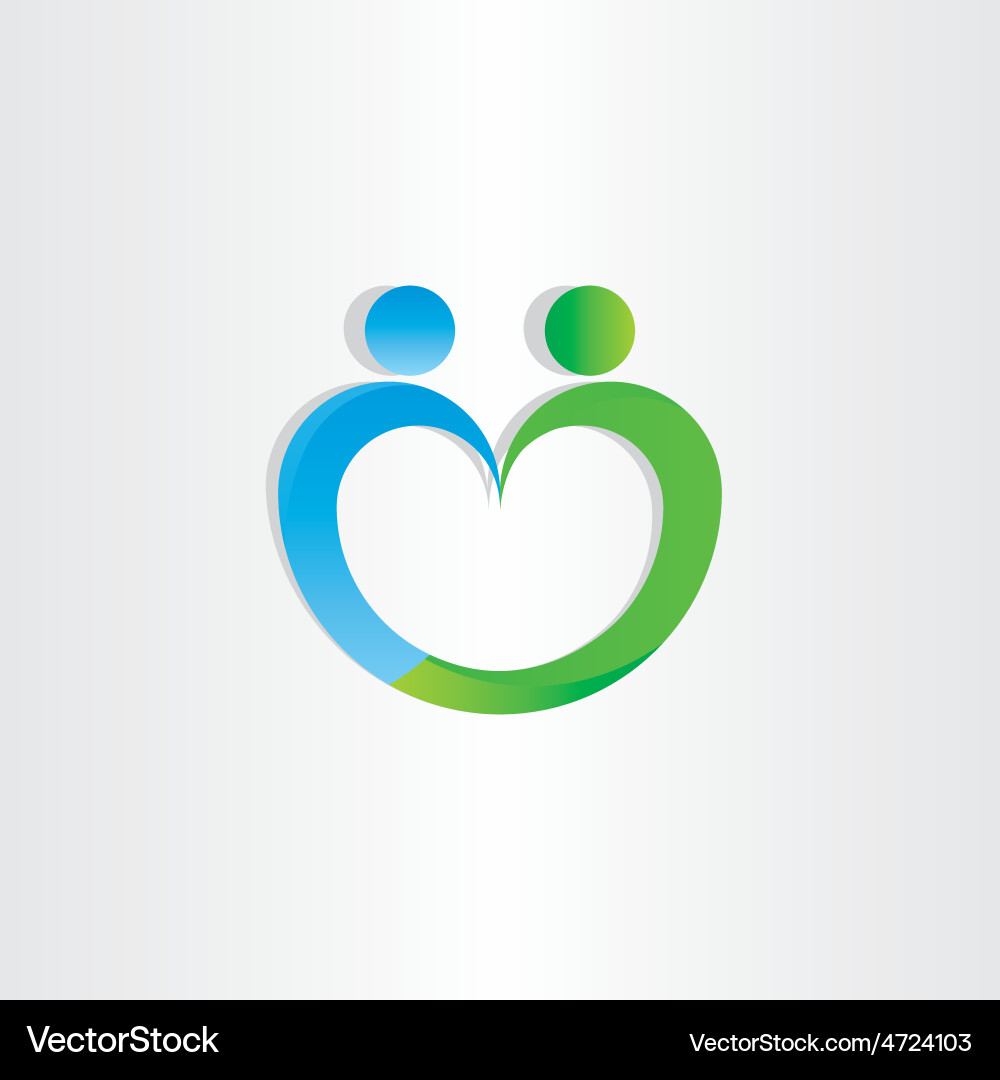Heart People Icon - Connection & Unity Vector Image