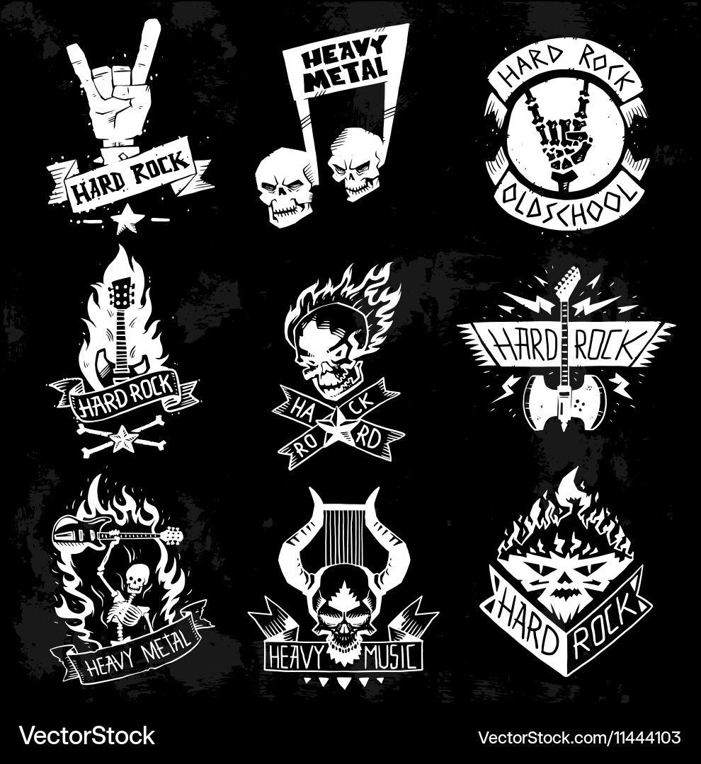 Heavy Metal Rock Abzeichen Vektorbild