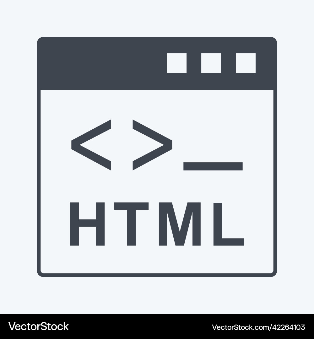 Icon html suitable for programming symbol glyph Icon html suitable for programming symbol glyph vector image
