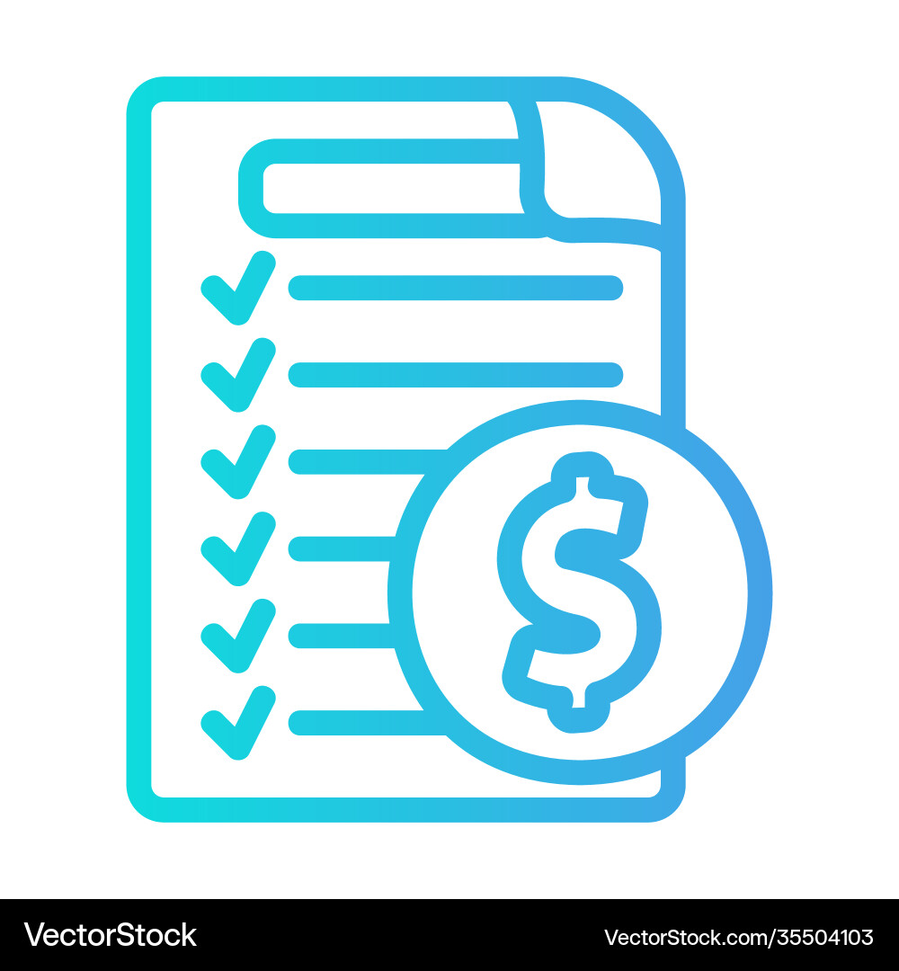 Invoice icon in gradient style for any projects Invoice icon in gradient style for any projects vector image