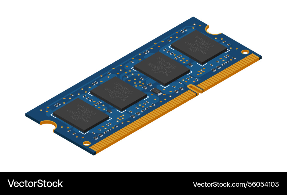 Isometric random access memory ram Isometric random access memory ram vector image