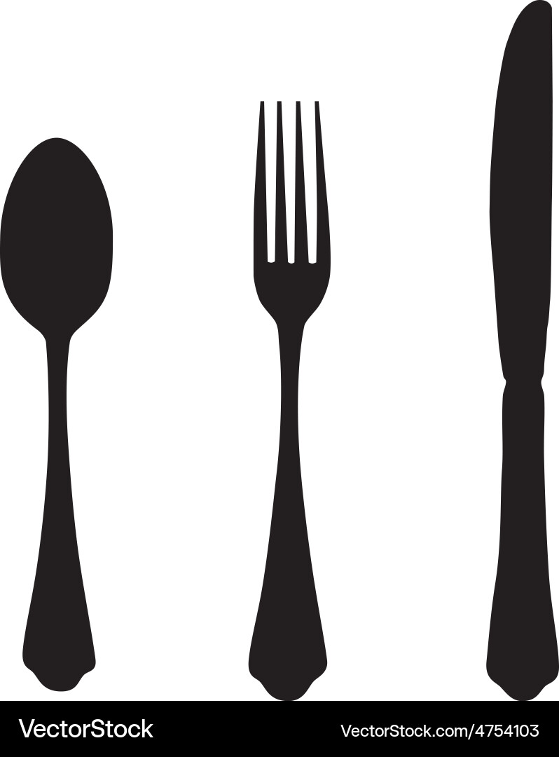 Knife fork and spoon Royalty Free Vector Image