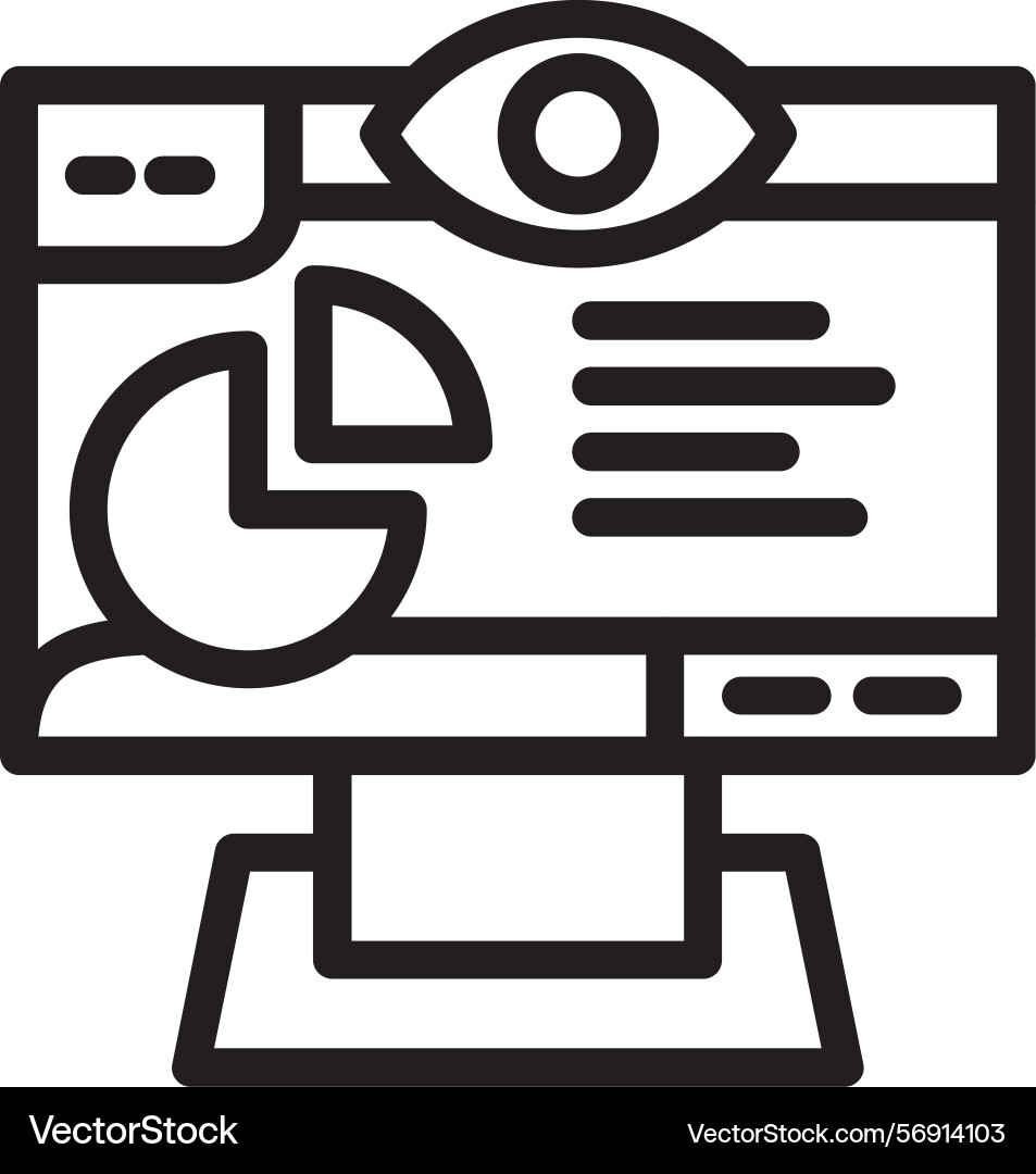 Page views linear style icon design Vector Image