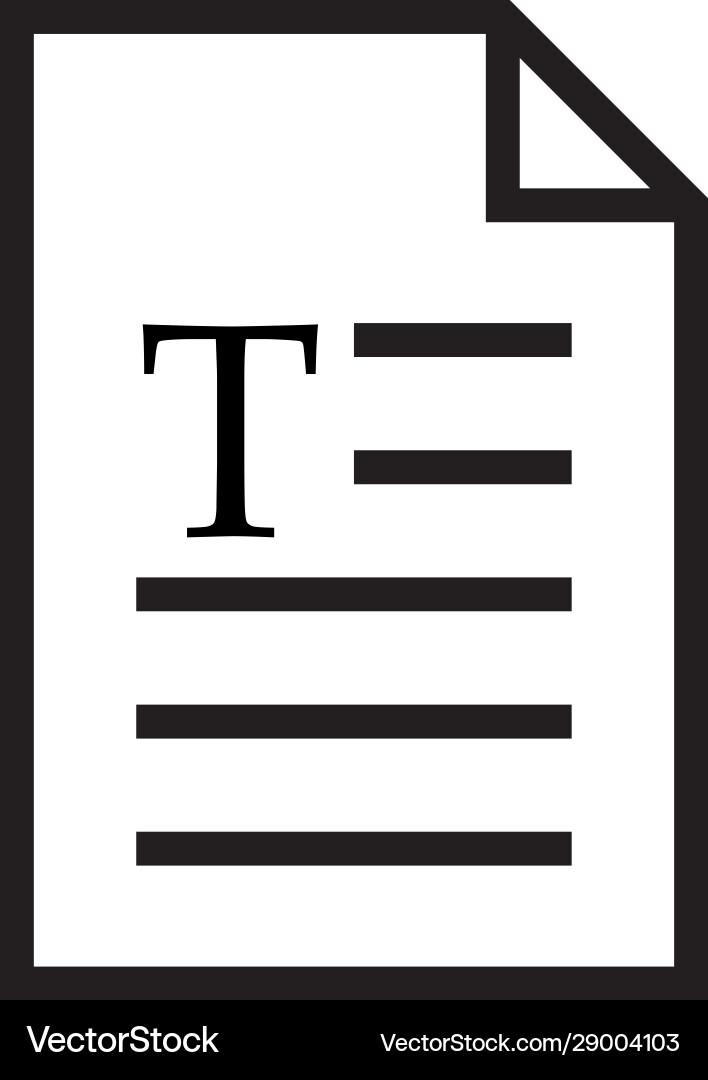 Page with letter t text document icon web Page with letter t text document icon web vector image