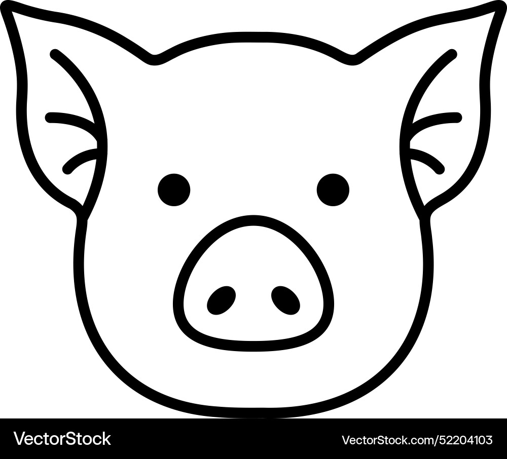 Pig in line icon style Pig in line icon style vector image
