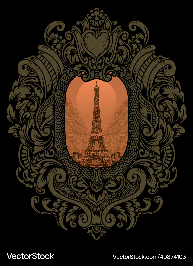 Retro eiffel tower with vintage style Retro eiffel tower with vintage style Vector Image