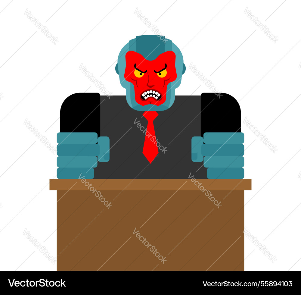 Robot boss angry cyborg businessman Vector Image