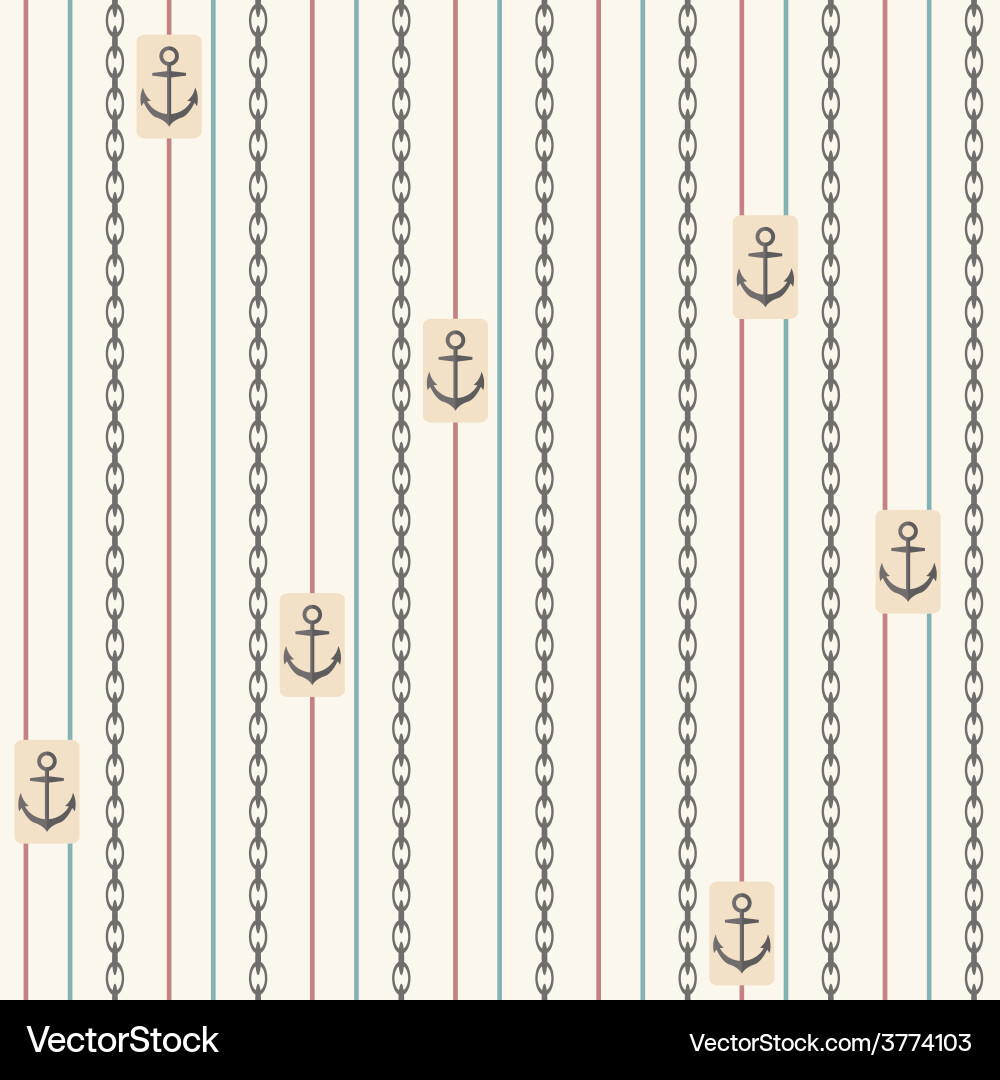 Seamless pattern with anchors nautical elements vector image