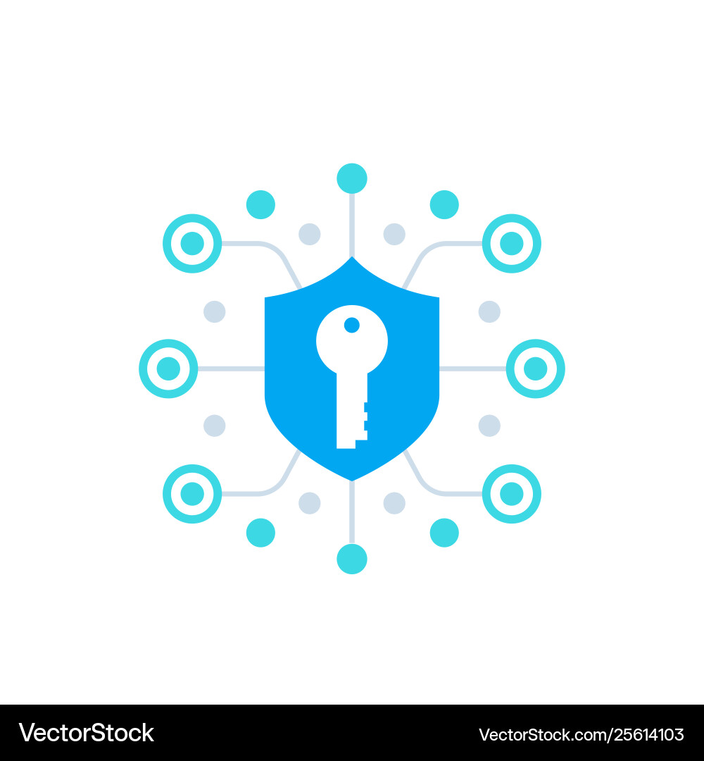 Security Icons - Shield and Key vector image